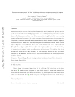 Remote sensing and AI for building climate adaptation applications