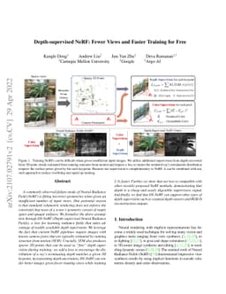Depth-supervised NeRF: Fewer Views and Faster Training for Free