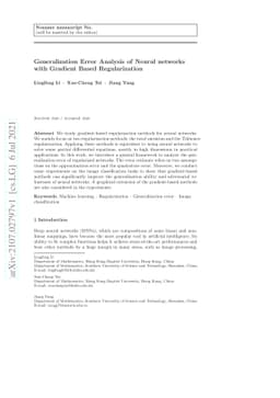 Generalization Error Analysis of Neural networks with Gradient Based
  Regularization