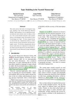 Topic Modeling in the Voynich Manuscript