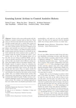 Learning Latent Actions to Control Assistive Robots