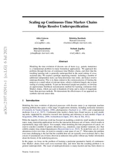 Scaling up Continuous-Time Markov Chains Helps Resolve
  Underspecification