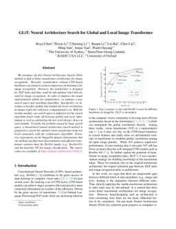 GLiT: Neural Architecture Search for Global and Local Image Transformer