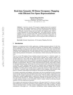Real-time Semantic 3D Dense Occupancy Mapping with Efficient Free Space
  Representations