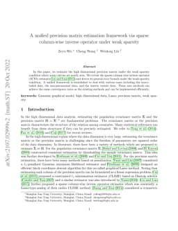 A unified precision matrix estimation framework via sparse column-wise
  inverse operator under weak sparsity