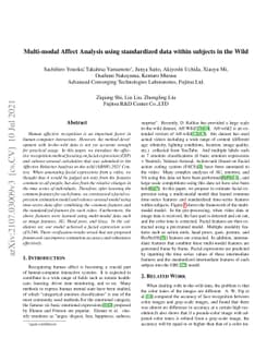 Multi-modal Affect Analysis using standardized data within subjects in
  the Wild