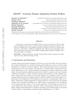 ADAPT : Awesome Domain Adaptation Python Toolbox