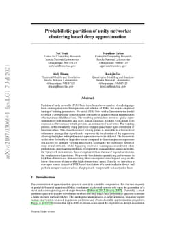Probabilistic partition of unity networks: clustering based deep
  approximation