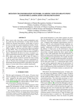 Rotation Transformation Network: Learning View-Invariant Point Cloud for
  Classification and Segmentation