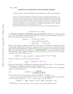 Distance covariance for random fields