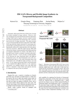 FBC-GAN: Diverse and Flexible Image Synthesis via Foreground-Background
  Composition