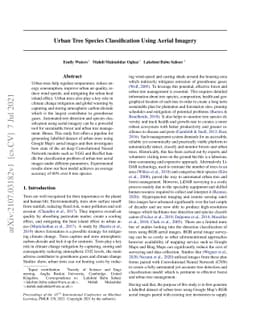 Urban Tree Species Classification Using Aerial Imagery