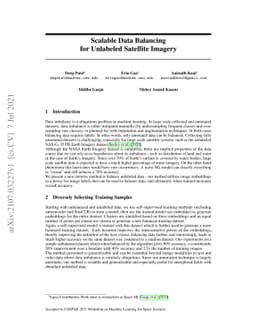 Scalable Data Balancing for Unlabeled Satellite Imagery