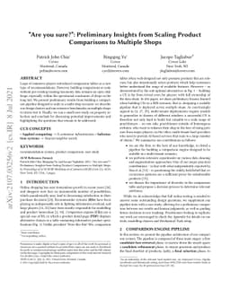 "Are you sure?": Preliminary Insights from Scaling Product Comparisons
  to Multiple Shops