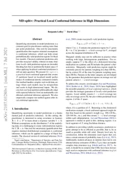 MD-split+: Practical Local Conformal Inference in High Dimensions