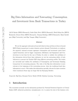 Big Data Information and Nowcasting: Consumption and Investment from
  Bank Transactions in Turkey