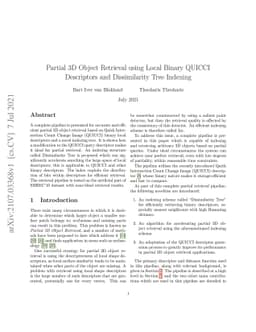 Partial 3D Object Retrieval using Local Binary QUICCI Descriptors and
  Dissimilarity Tree Indexing