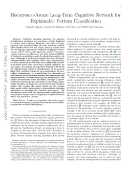 Recurrence-Aware Long-Term Cognitive Network for Explainable Pattern
  Classification
