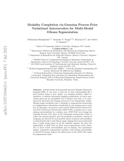 Modality Completion via Gaussian Process Prior Variational Autoencoders
  for Multi-Modal Glioma Segmentation