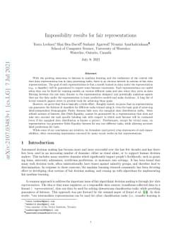 Impossibility results for fair representations