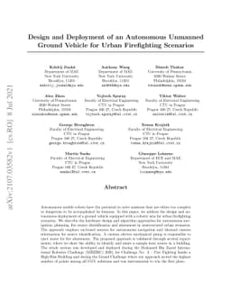 Design and Deployment of an Autonomous Unmanned Ground Vehicle for Urban
  Firefighting Scenarios