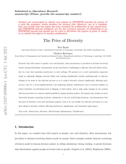 The Price of Diversity