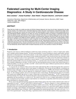 Federated Learning for Multi-Center Imaging Diagnostics: A Study in
  Cardiovascular Disease