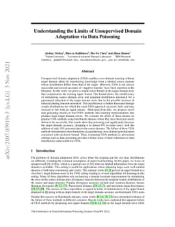 Understanding the Limits of Unsupervised Domain Adaptation via Data
  Poisoning