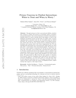 Privacy Concerns in Chatbot Interactions: When to Trust and When to
  Worry