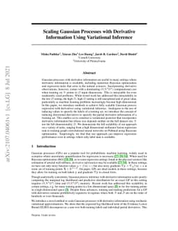 Scaling Gaussian Processes with Derivative Information Using Variational
  Inference
