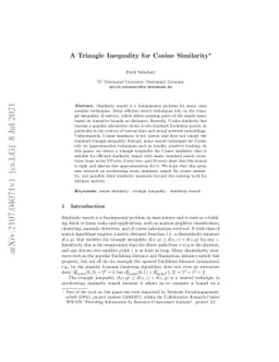 A Triangle Inequality for Cosine Similarity