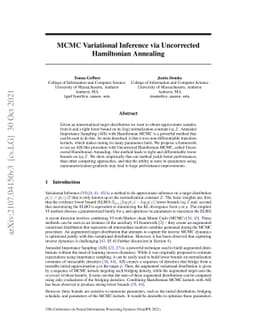 MCMC Variational Inference via Uncorrected Hamiltonian Annealing