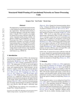 Structured Model Pruning of Convolutional Networks on Tensor Processing
  Units
