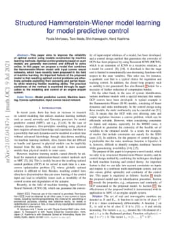 Structured Hammerstein-Wiener Model Learning for Model Predictive
  Control