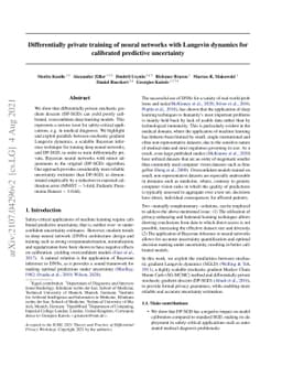 Differentially private training of neural networks with Langevin
  dynamics for calibrated predictive uncertainty