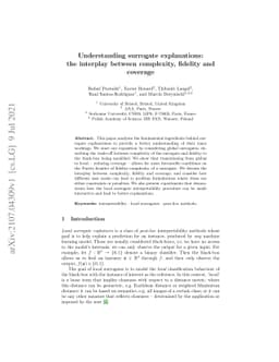 Understanding surrogate explanations: the interplay between complexity,
  fidelity and coverage