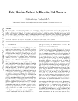 Policy Gradient Methods for Distortion Risk Measures