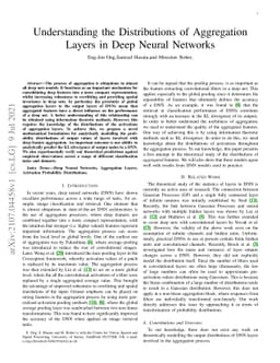Understanding the Distributions of Aggregation Layers in Deep Neural
  Networks