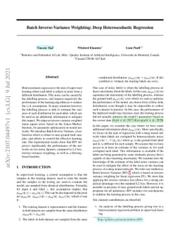 Batch Inverse-Variance Weighting: Deep Heteroscedastic Regression