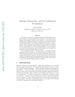 Entropy, Information, and the Updating of Probabilities
