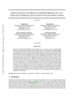 Deep Learning for Reduced Order Modelling and Efficient Temporal
  Evolution of Fluid Simulations