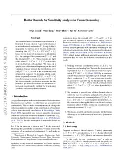 Hölder Bounds for Sensitivity Analysis in Causal Reasoning