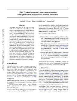 L2M: Practical posterior Laplace approximation with optimization-driven
  second moment estimation