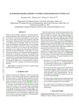 Automated Graph Learning via Population Based Self-Tuning GCN