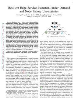 Resilient Edge Service Placement under Demand and Node Failure
  Uncertainties
