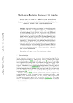 Multi-Agent Imitation Learning with Copulas