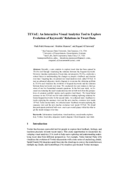 TEVISE: An Interactive Visual Analytics Tool to Explore Evolution of
  Keywords' Relations in Tweet Data