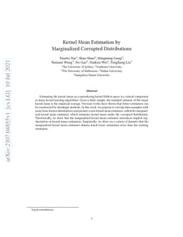 Kernel Mean Estimation by Marginalized Corrupted Distributions