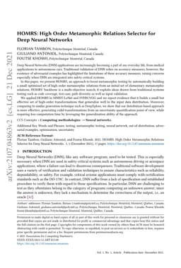 HOMRS: High Order Metamorphic Relations Selector for Deep Neural
  Networks