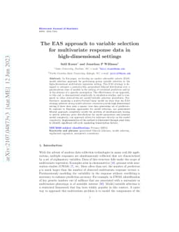 The EAS approach to variable selection for multivariate response data in
  high-dimensional settings